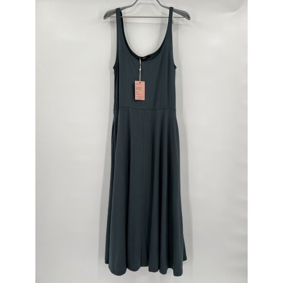 Quince Dresses & Skirts - Quince Dark Olive Green Tencel Jersey Fit & Flare Dress sz M Sleeveless Midi